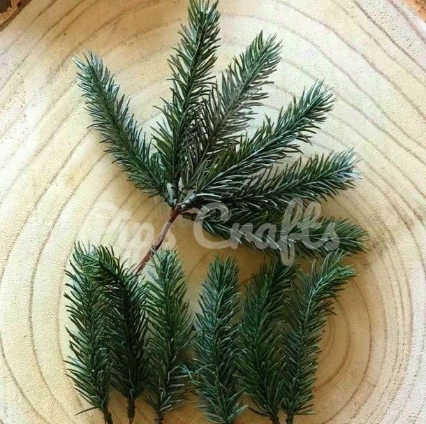Green Artificial Pine Stems - 18cm