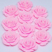 Resin Roses Flat Back Cabochons - 14mm & 20mm Pink