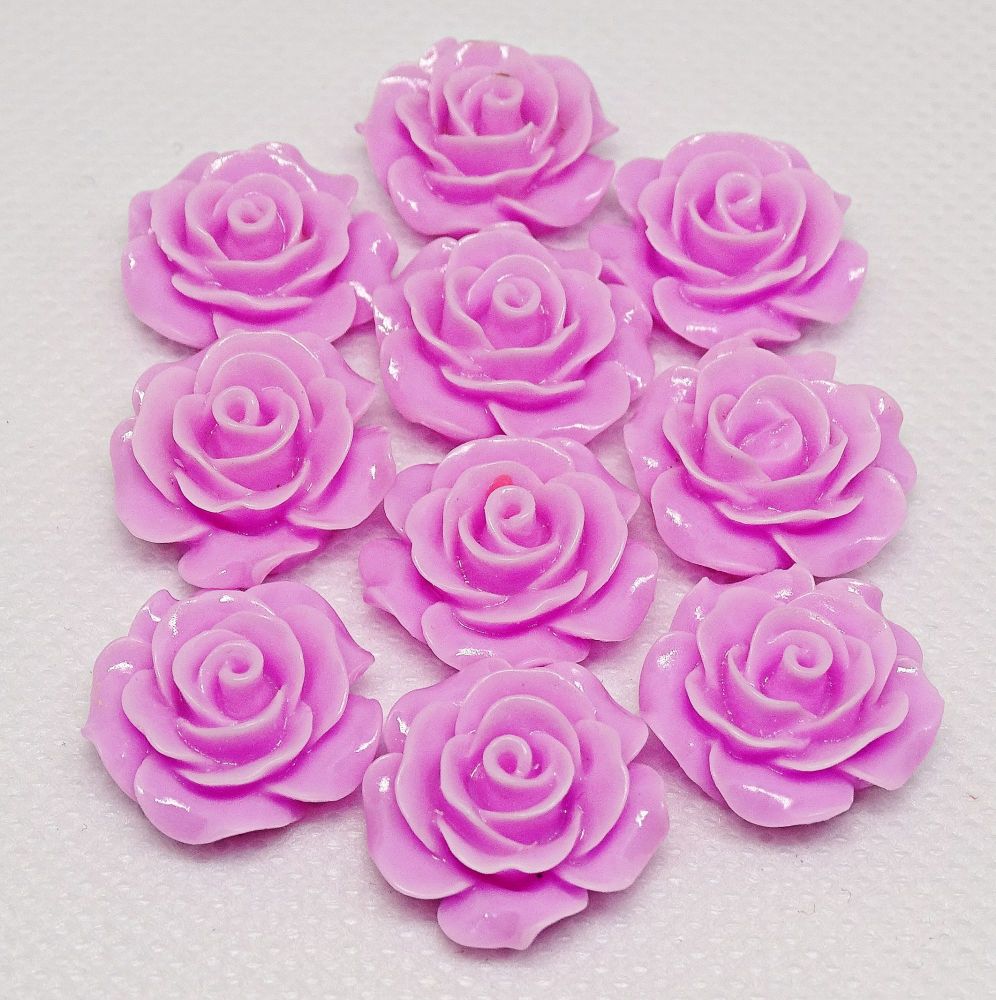 Resin Roses Flat Back Cabochons - 14mm & 20mm Dusky Pink