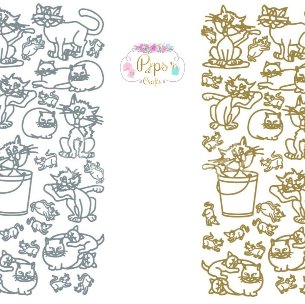 Cats, Animals Peel Off Sticker Sheet