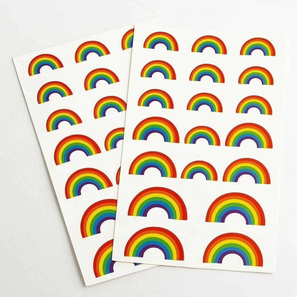 Multi Colour Rainbows Self Adhesive Stickers
