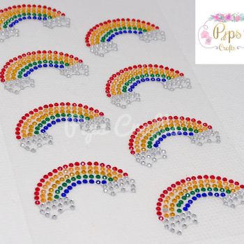 Diamante Crystal Gems Rainbow Stickers