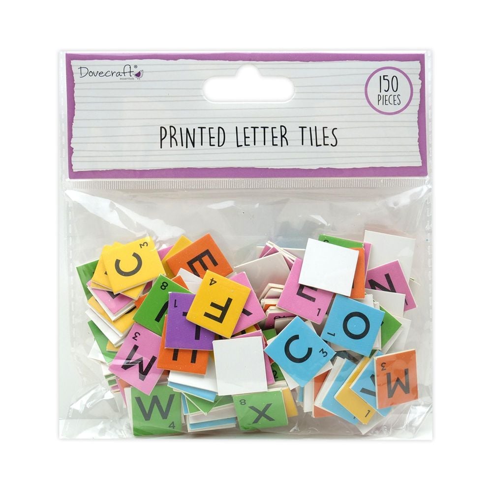 150 Metallic Scrabble Letter Tiles - Assorted Brights