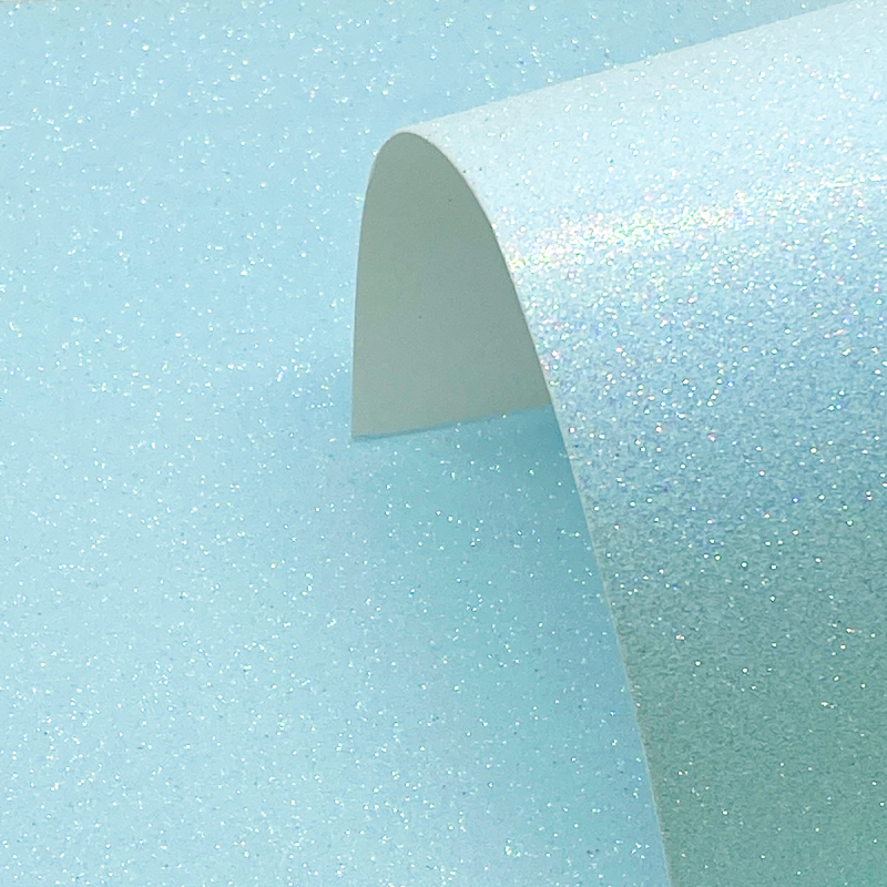 A4 Iridescent Light Blue Glitter Card - Low Shed 220GSM