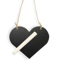 Medium Hanging Heart, Wooden Blackboard