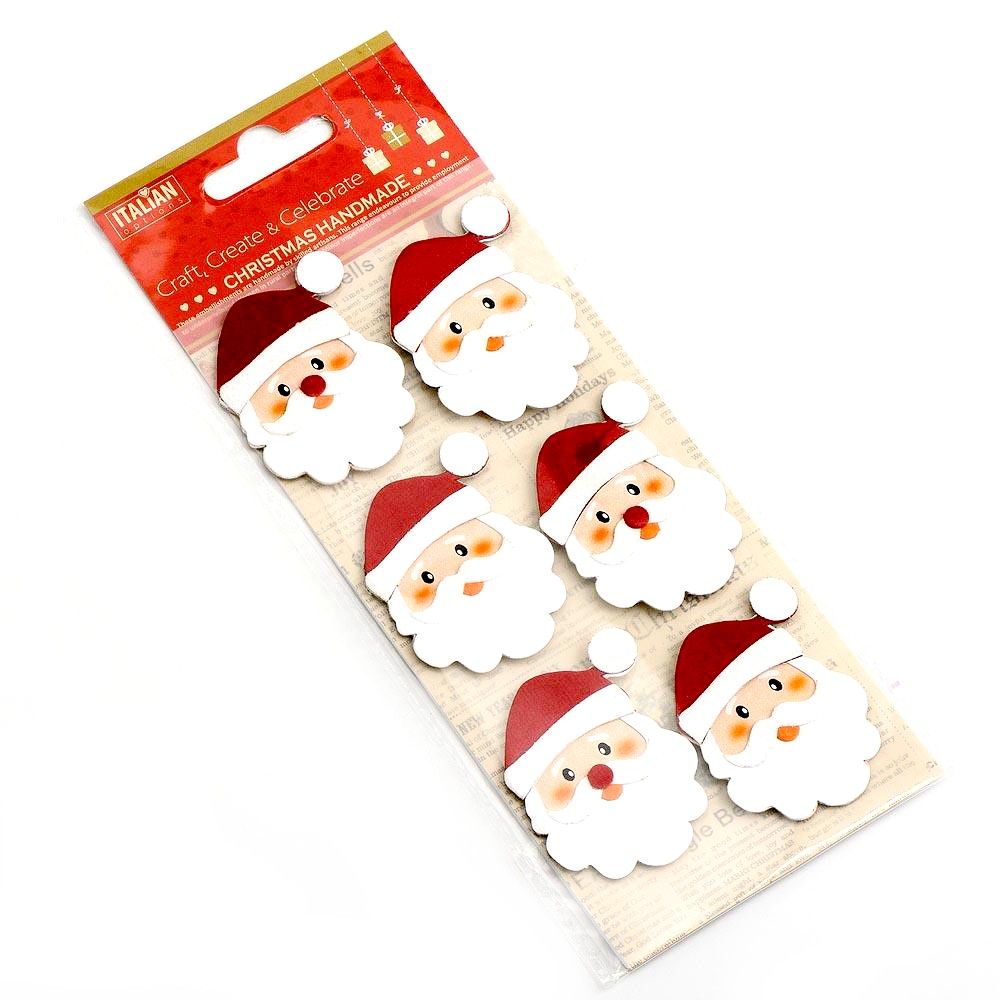 3D Self Adhesive Christmas Glitter Stickers - Santa
