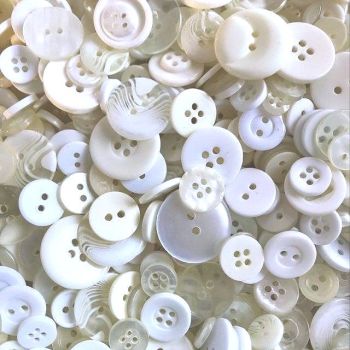 100 Assorted Cream/White Buttons