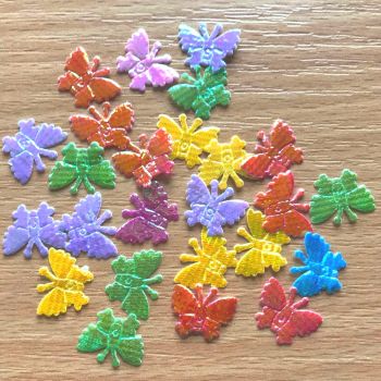 Mini Iridescent fabric butterflies - Pack of 25