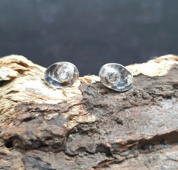 Pebbles Silver & Moonstone Stud Earrings