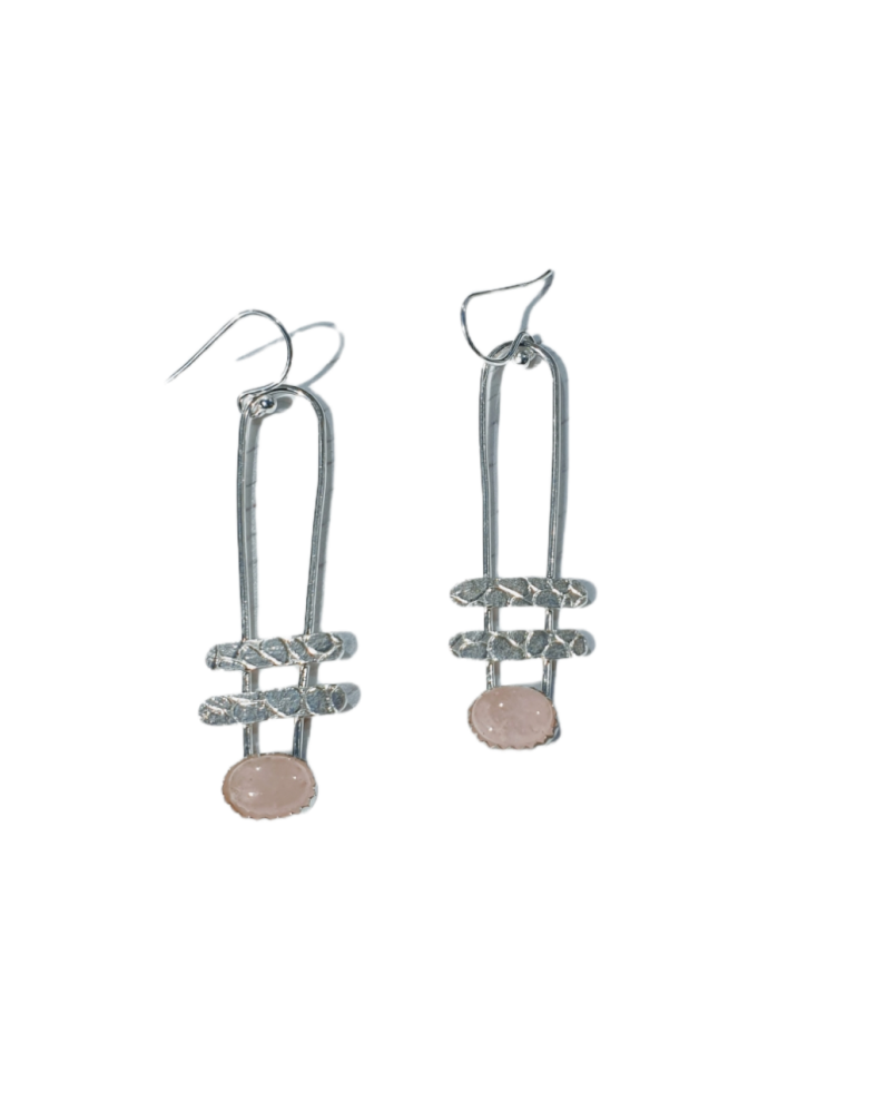 Quirky Small Ladder Earrings with Morganite