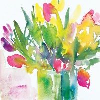 Tulip Vase Greetings Card