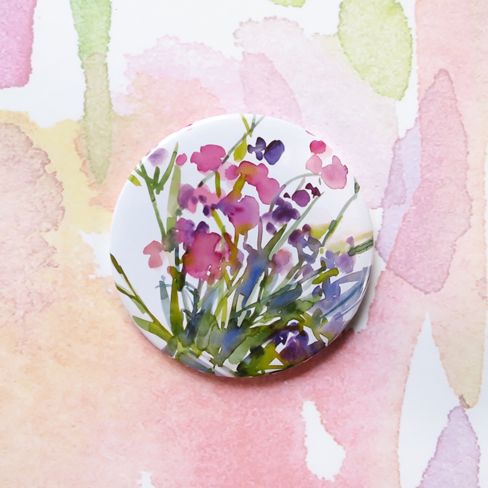 Allotment Flowers Pocket Mirror