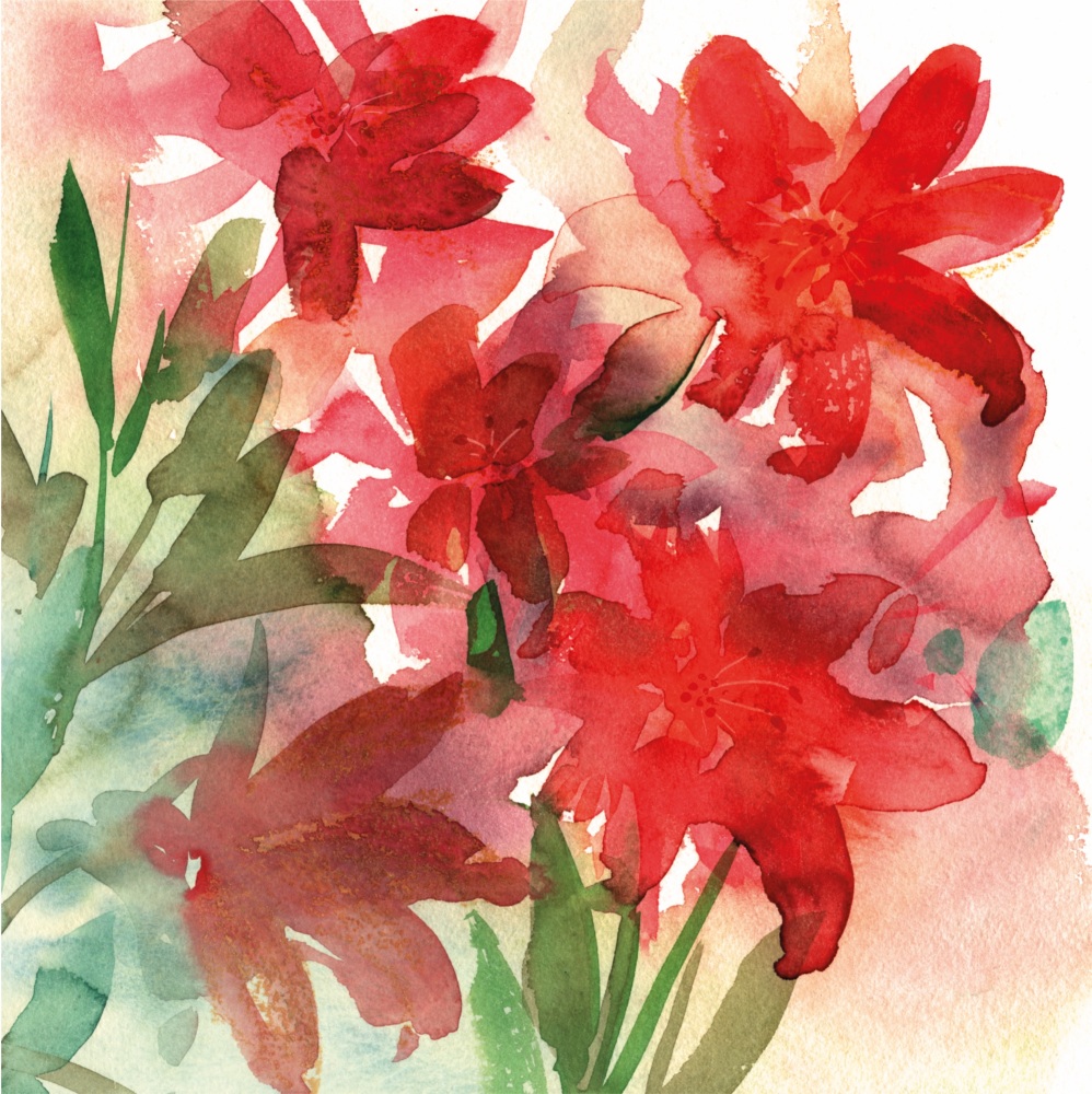 Ruby Red Lily Greetings Card