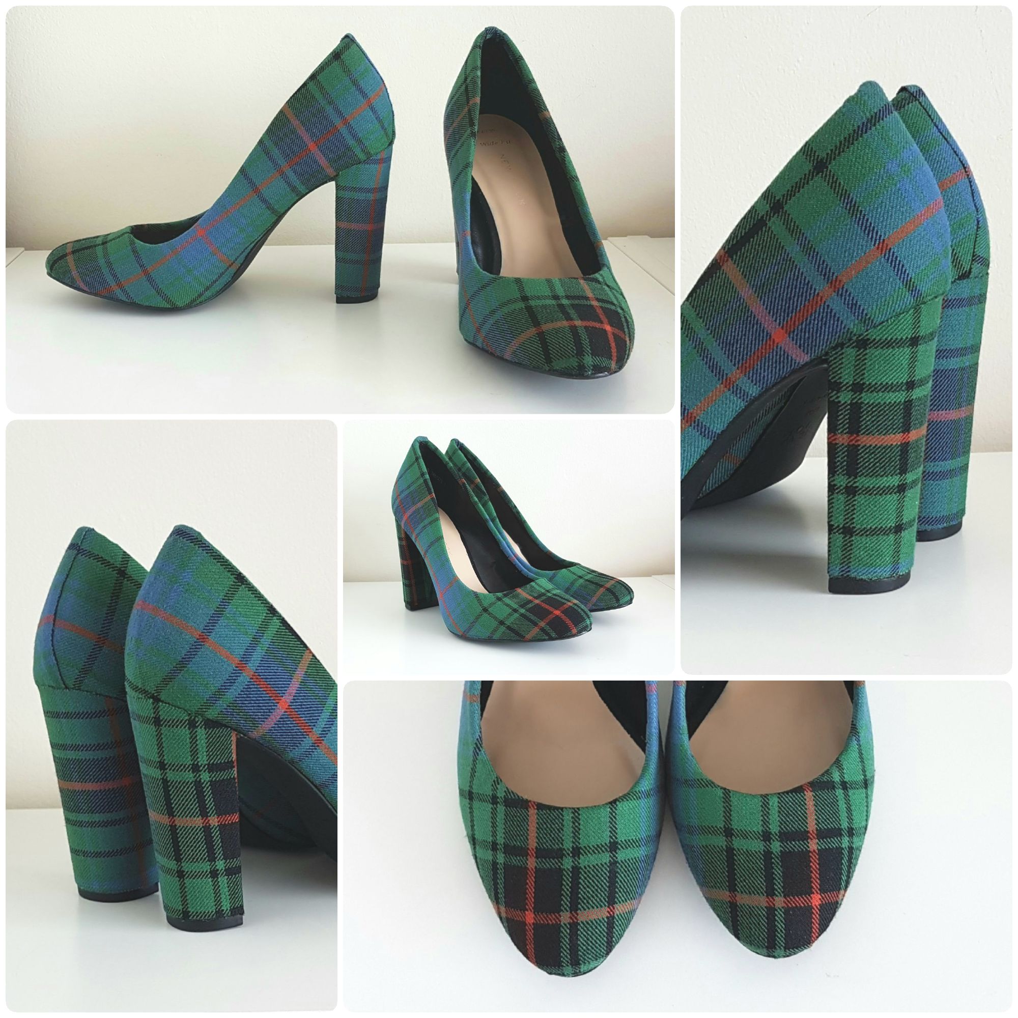green tartan shoes