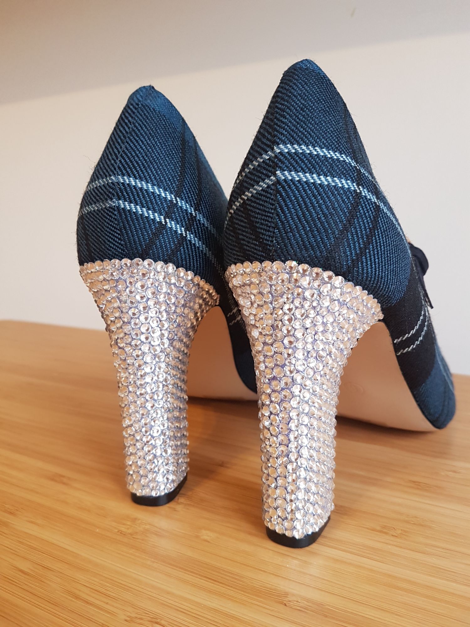 Ramsey Blue tartan with crystal heels