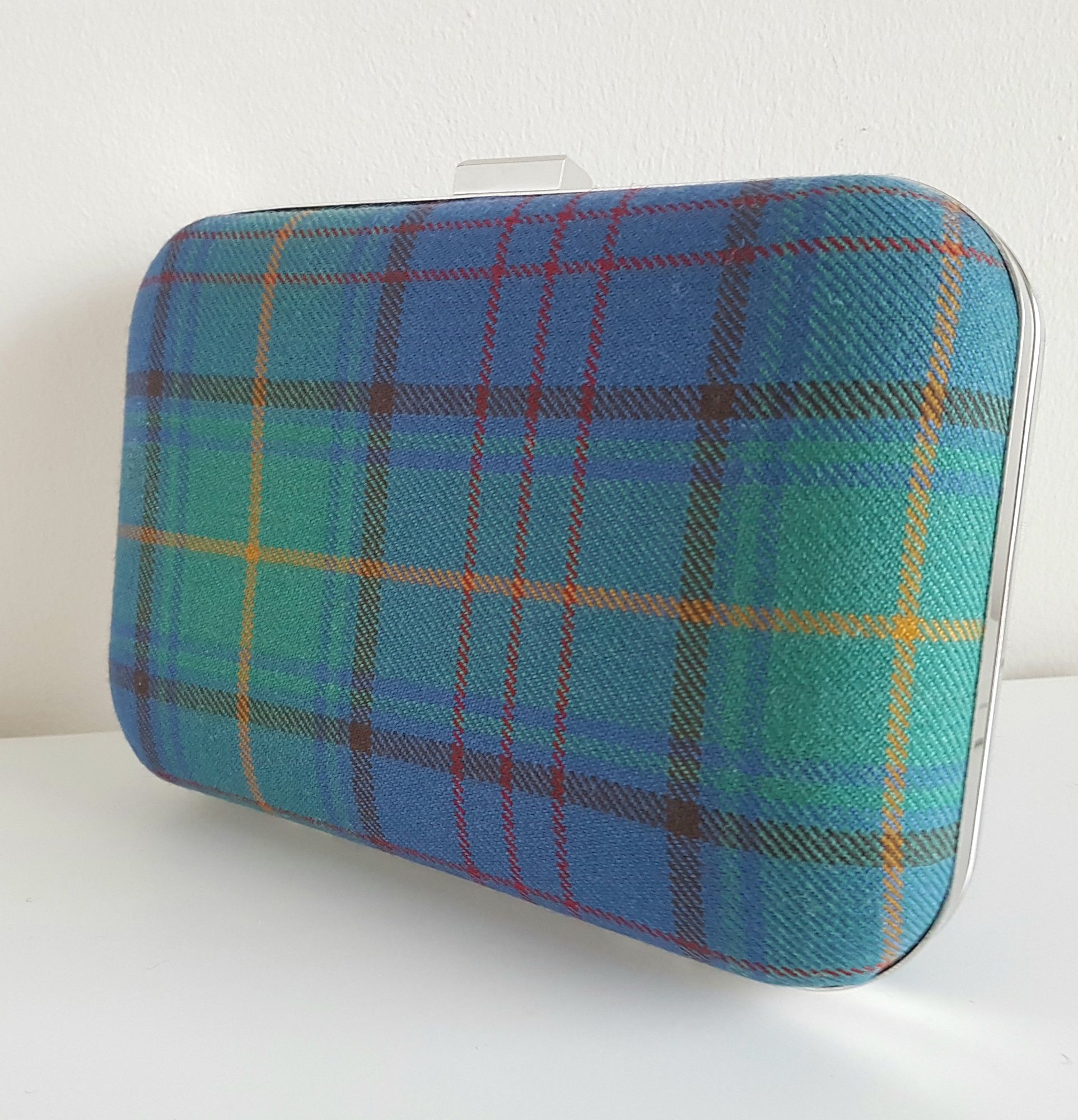 Custom tartan clutch bag