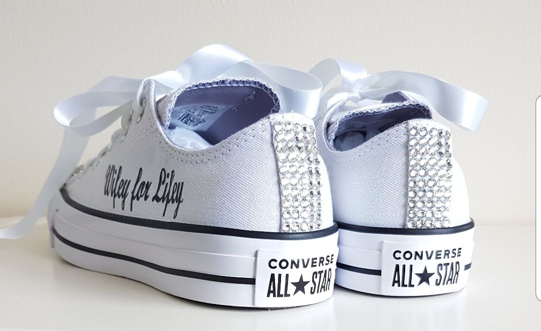 Custom personalised crystal wedding converse