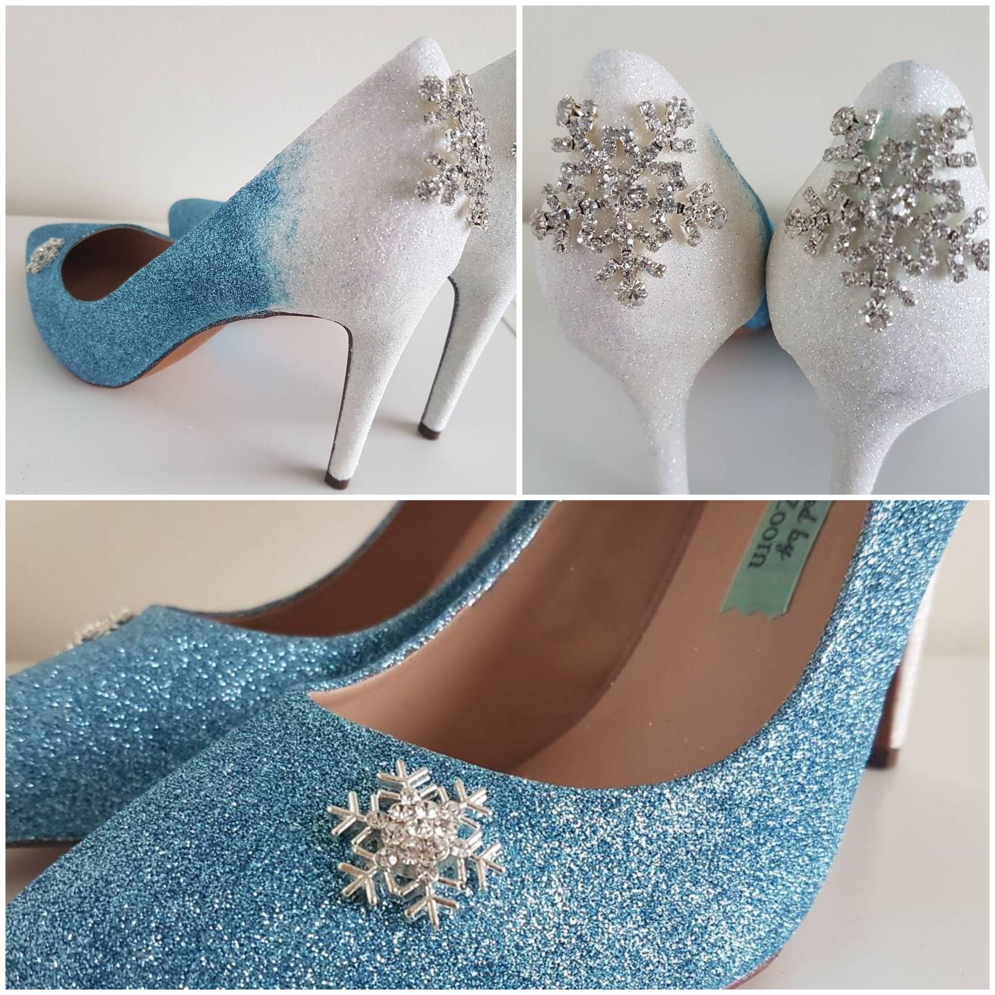 Disney Frozen, winter wedding, blue and white, snowflake shoes