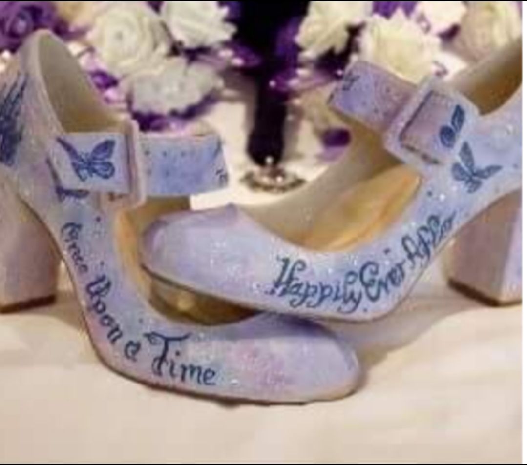 Happily Ever After custom painted shoes