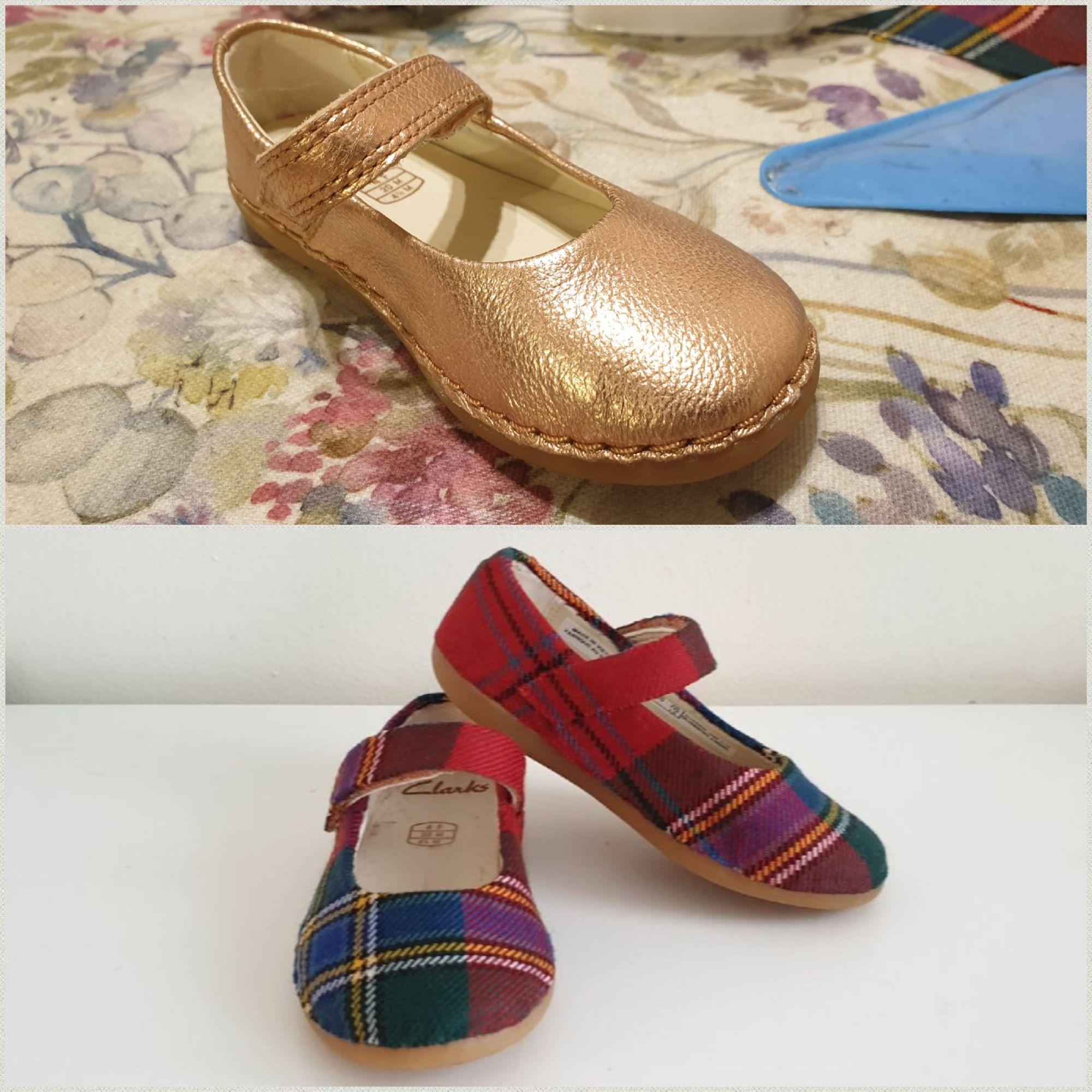 Child's tartan shoes, customised