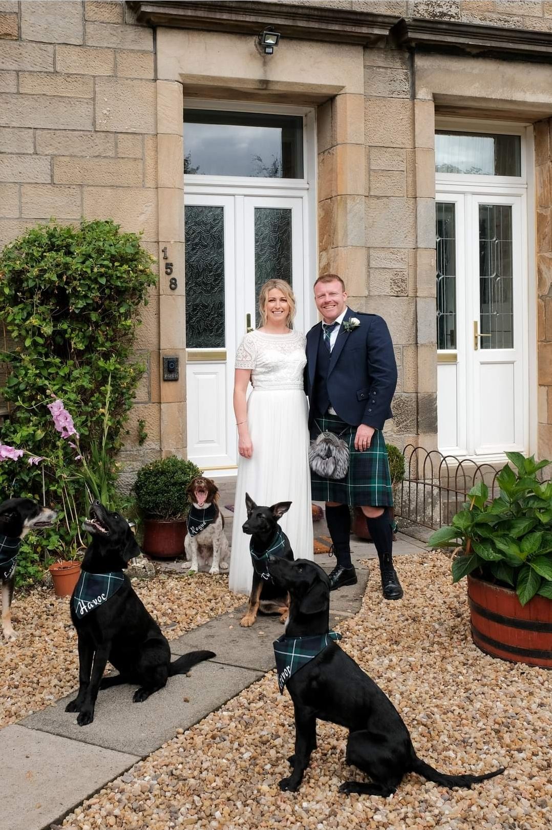Scottish wedding inspiration, dogs at wedding