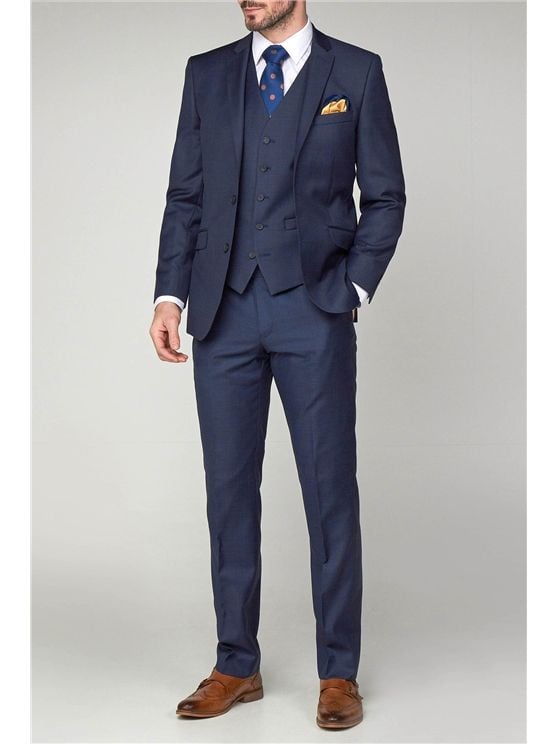 Scott by The Label Ink Blue Contemporary Fit Suit Jacket (matching  waistcoat and trousers also available) Not available to buy online - please contac