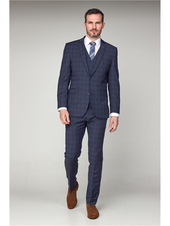 Scott by The Label Airforce Check Contemporary Fit Suit Jacket (matching  waistcoat and trousers also available) Not available to buy online - please 