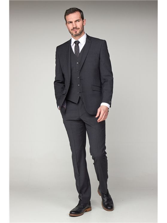 Scott by The Label Charcoal Contemporary Fit Suit Jacket (matching  waistcoat and trousers also available) Not available to buy online - please contac