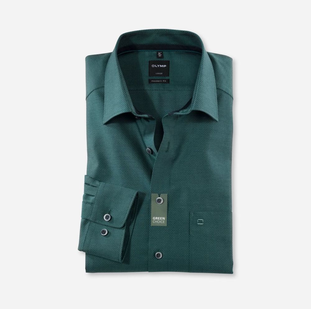 Olymp Luxor Emerald Textured Shirt