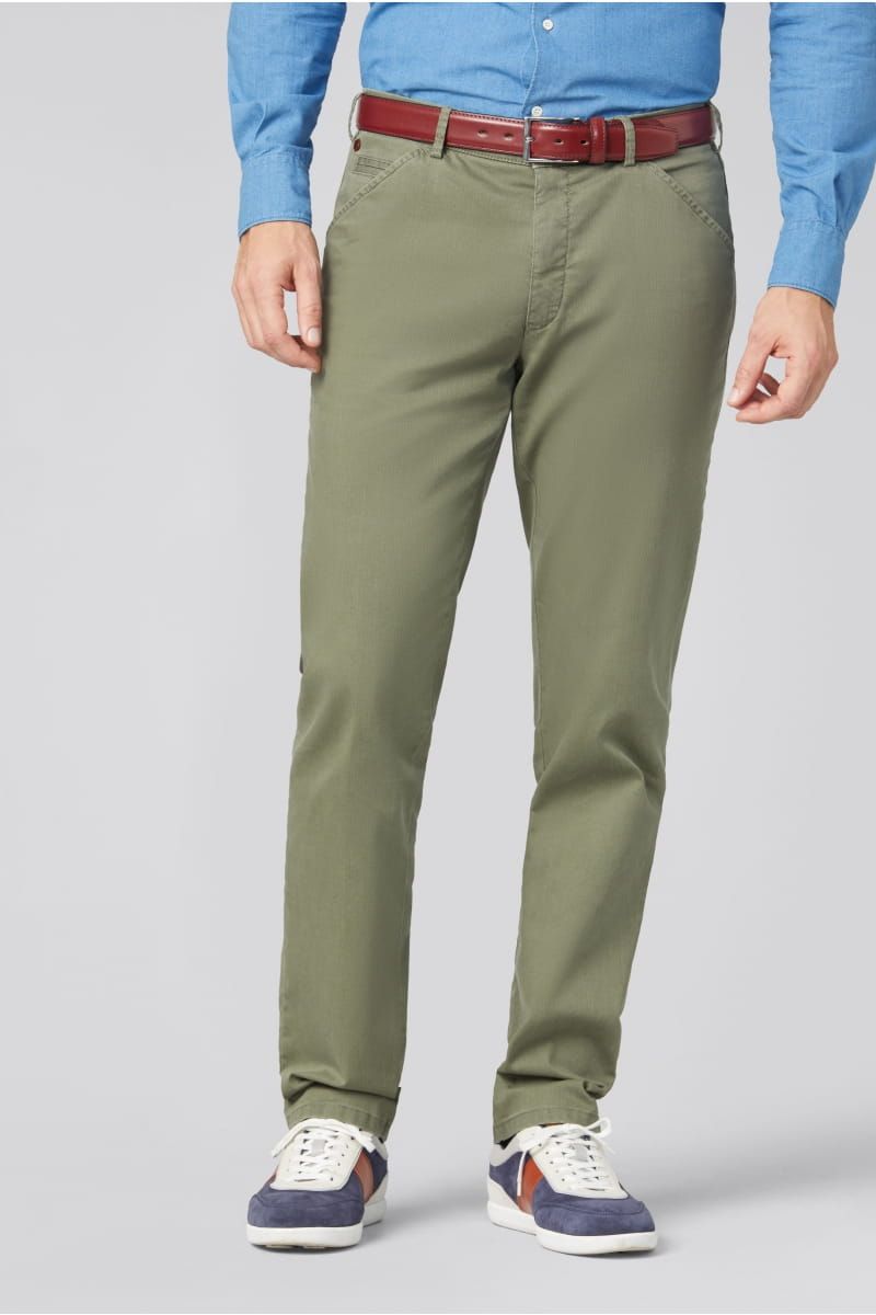 Meyer Chicago Cotton Trousers Olive