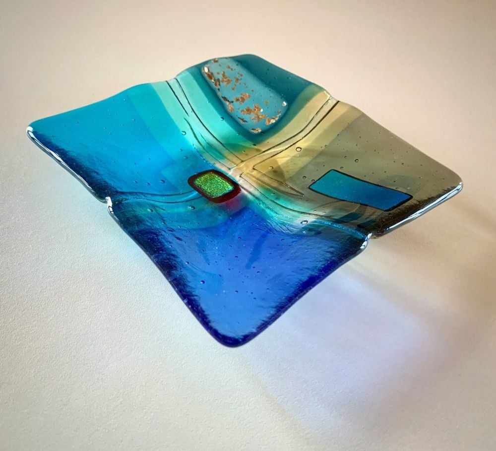 ' Afternoon Elements ' 15x15cm Glass Plate