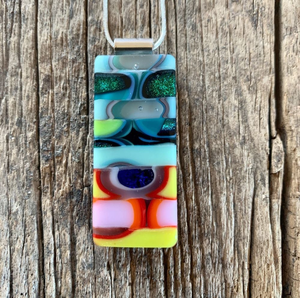 'Intricate Allsorts', multi-fired glass pendant
