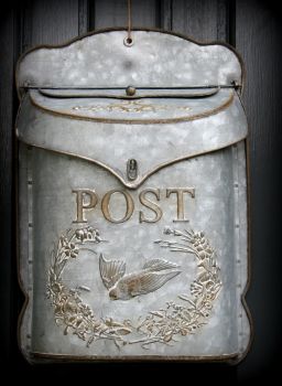 Grey Weathered Metal Postbox