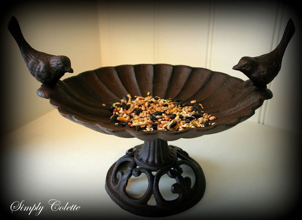 Cast Iron Table Top Bird Feeder / Bath
