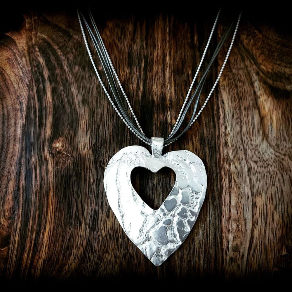 Contemporary Cut Out Heart Necklace