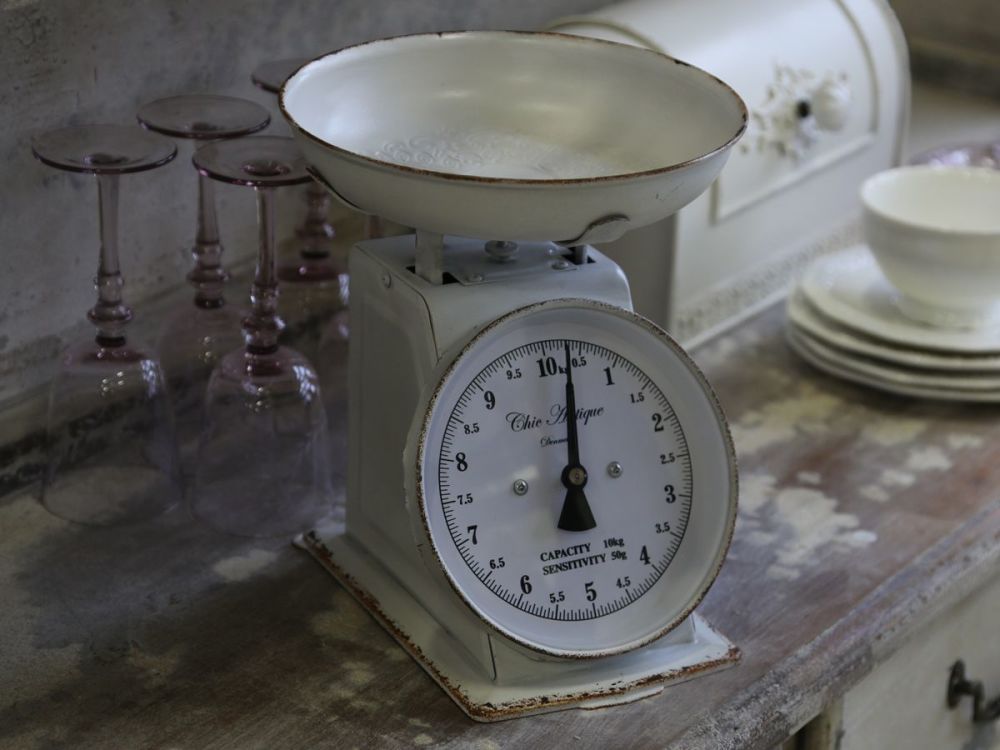 French Style Kitchen Scale in Antique White *(Also available in Antique Min