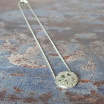 Lunar Fine Silver Diamond studded necklace
