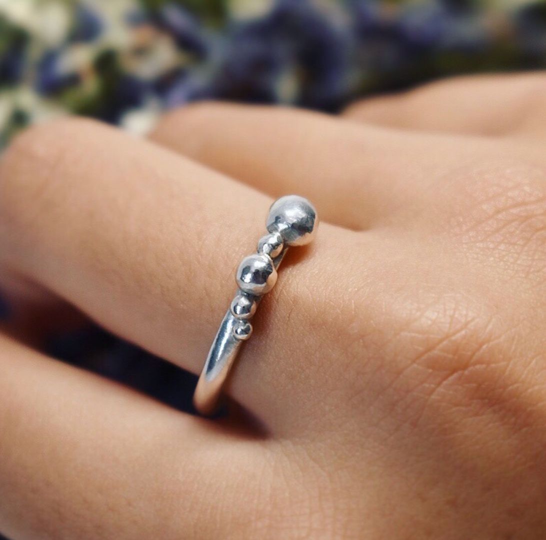 Handmade To Order Ecosilver Bubble Stacking Ring