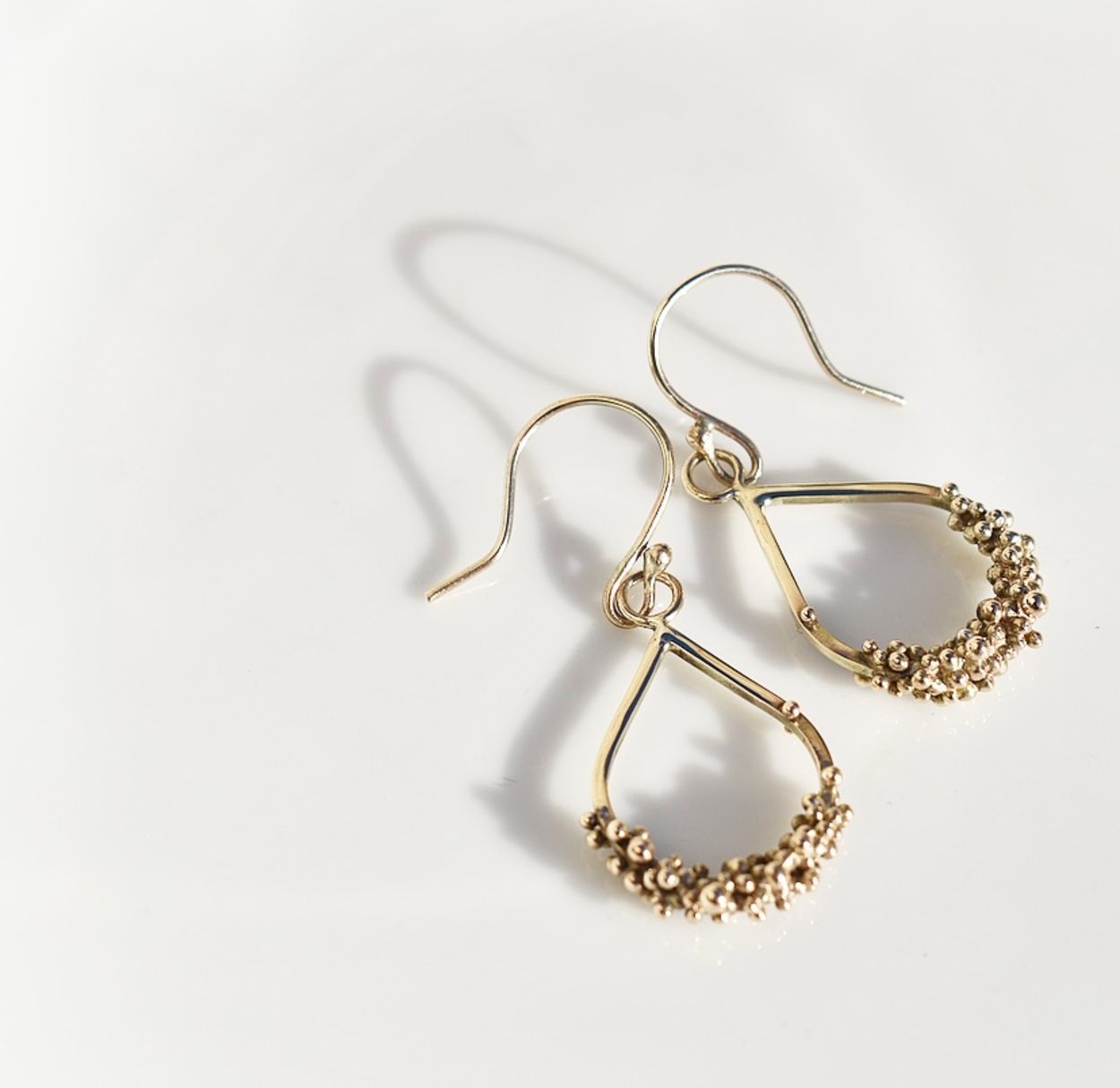 9ct Gold Granulation Earrings Ready To Ship- Vicky Callender Jewellery