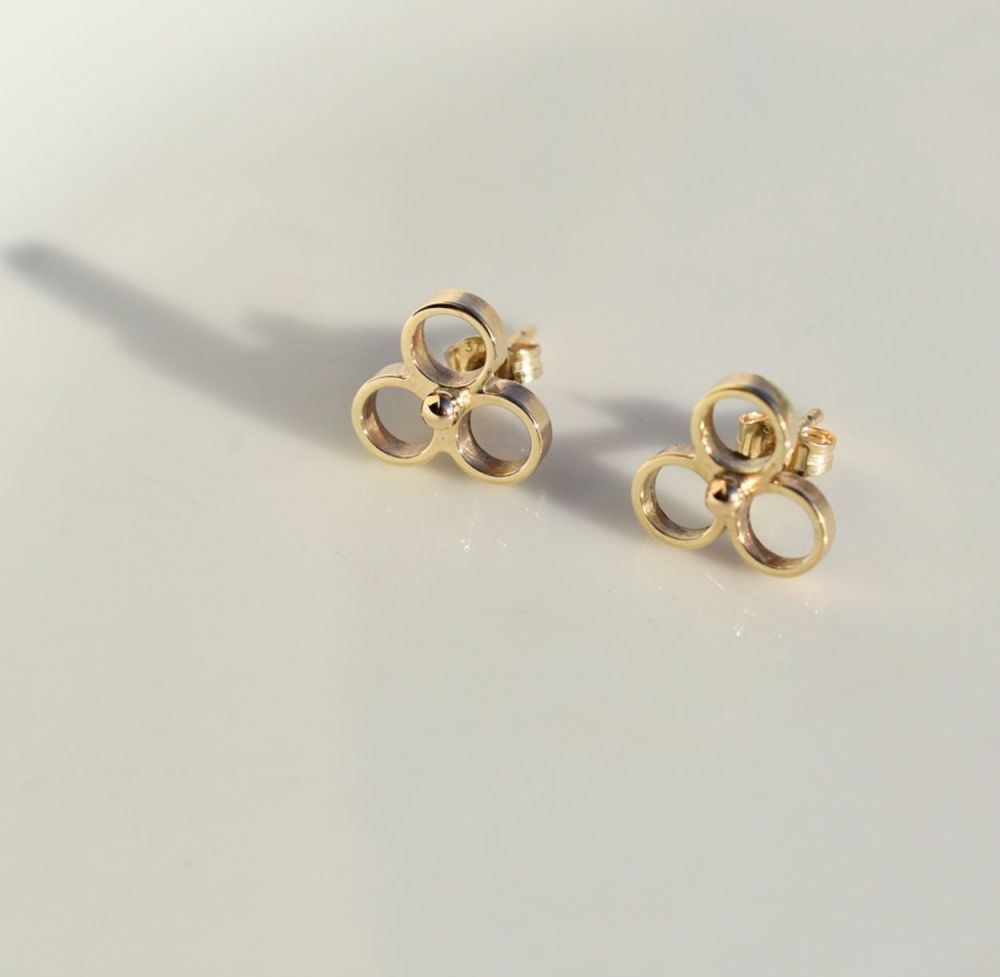 Recycled Gold Flower Stud Earrings