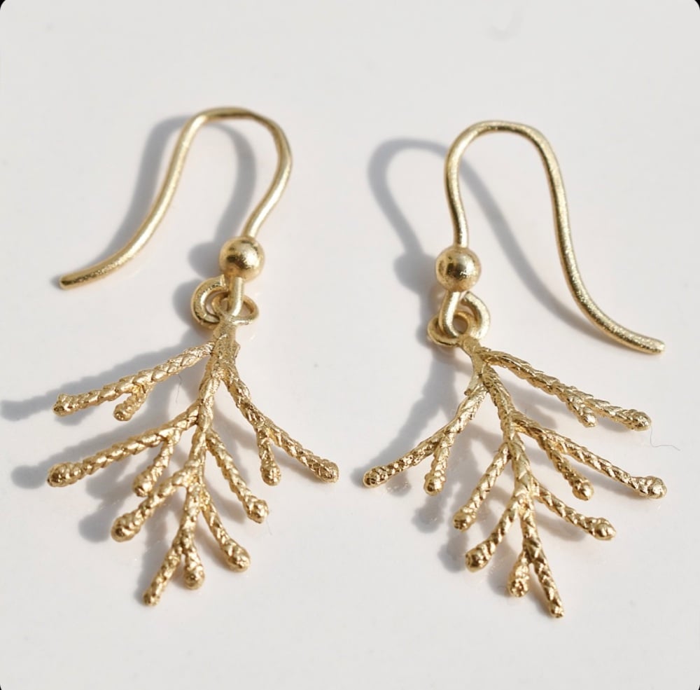 Gold Cedar Earrings