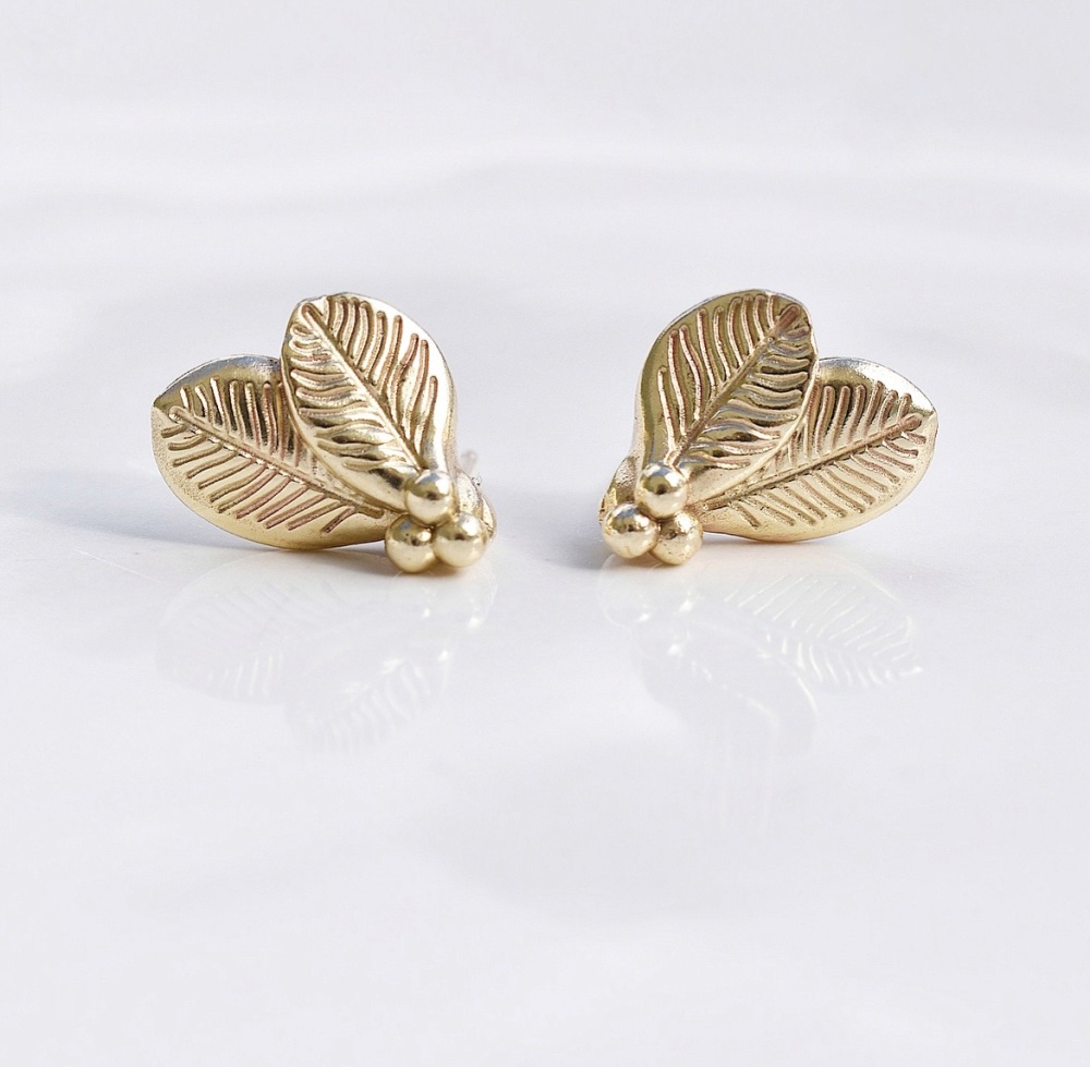 Berry and Leaf Ear studs