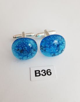 Turquoise blue bubbles cufflinks