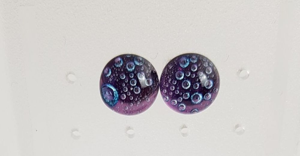 Purple bubbles stud earrings