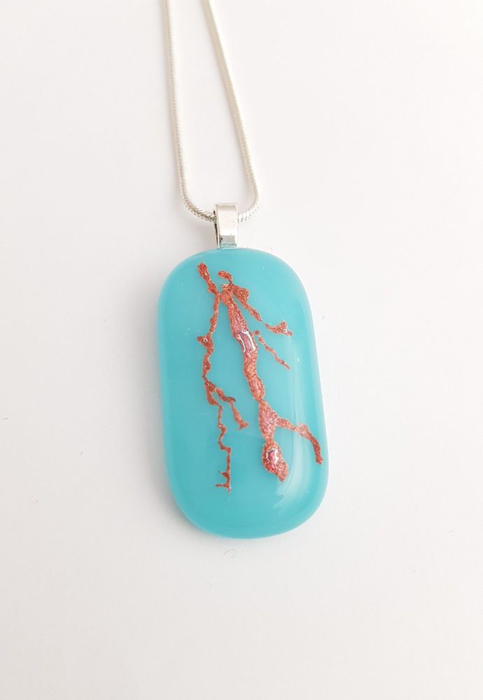 Mica - Turquoise and pink pendant