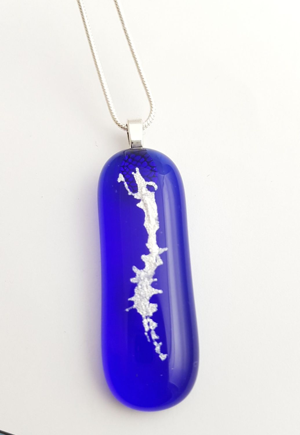 Mica - Cobalt blue with silver pendant