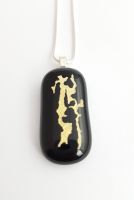 Mica - black with gold mica pendant