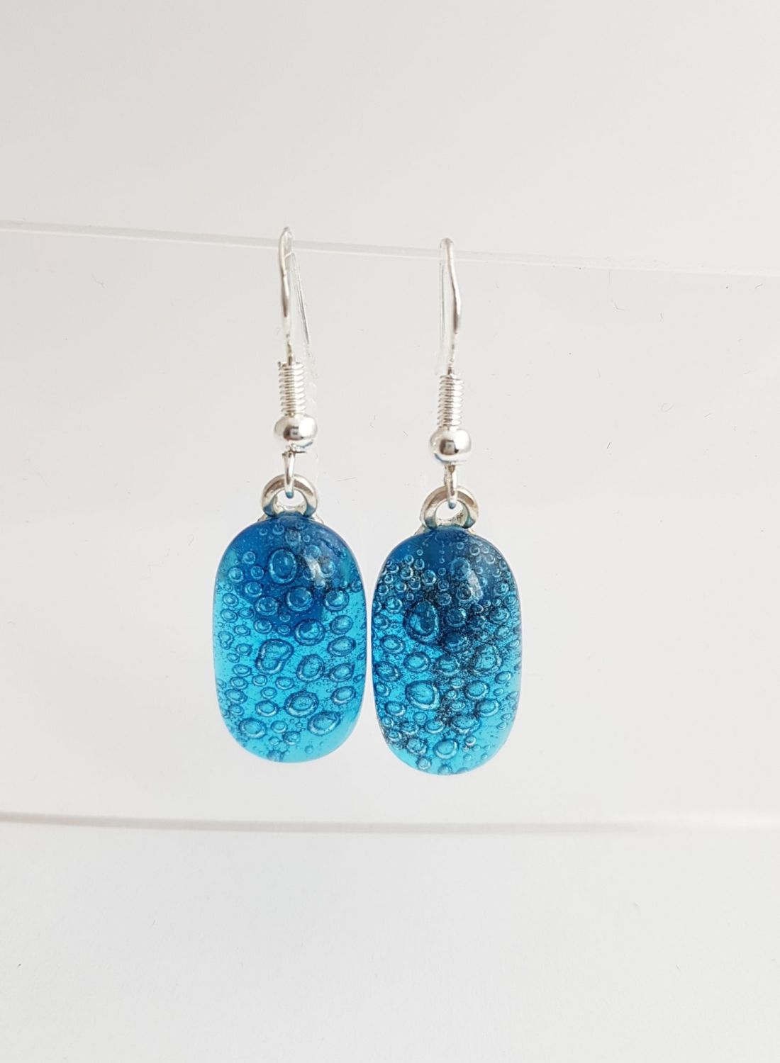 Turquoise blue bubbles drop earrings