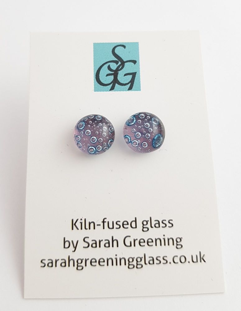 Pale purple bubbles stud earrings