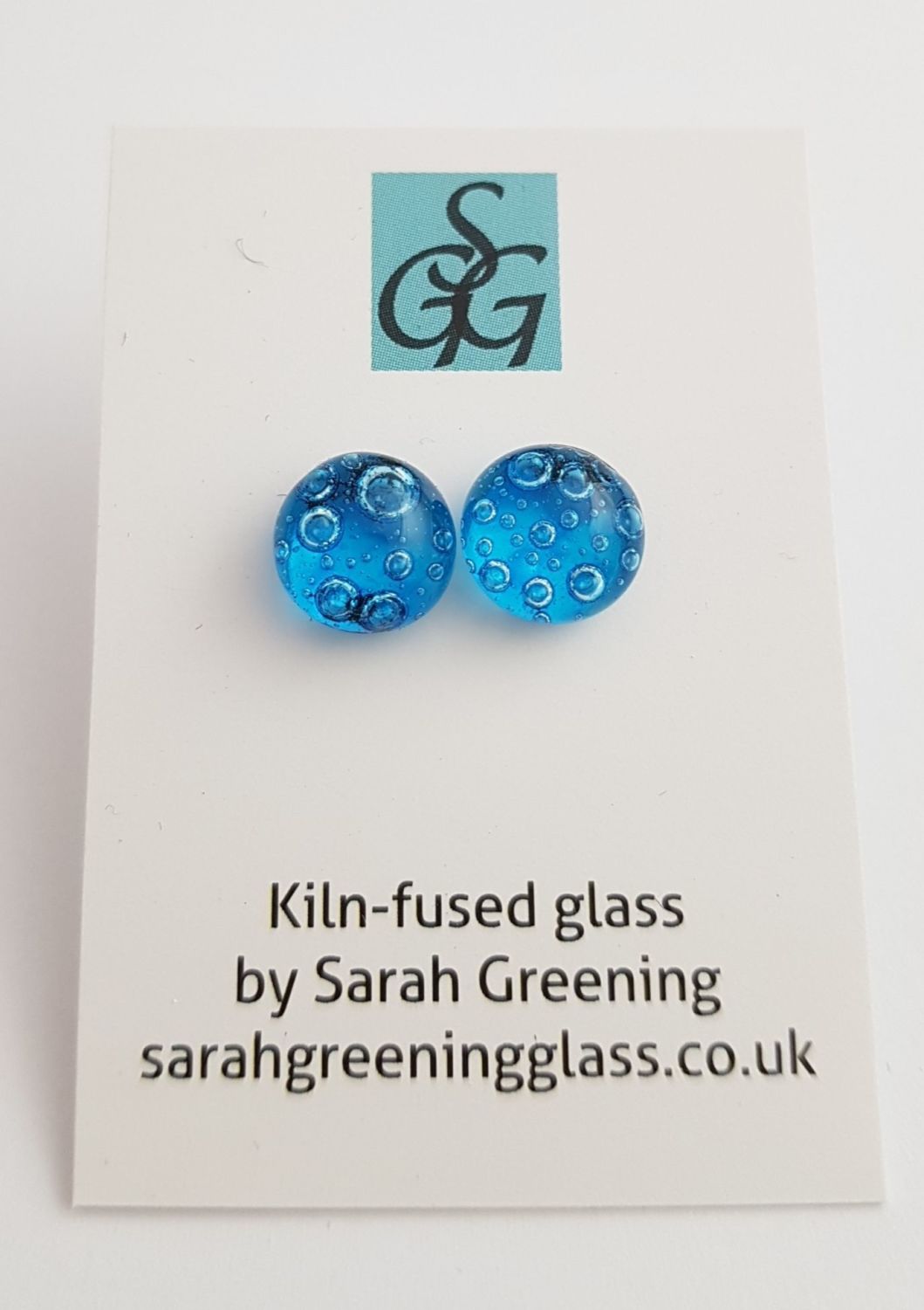 Turquoise blue bubbles stud earrings